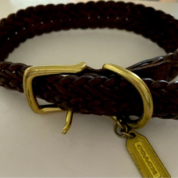 Coach Other - COACH Braided Dog Collar Leather Mahogany Large 18-20”